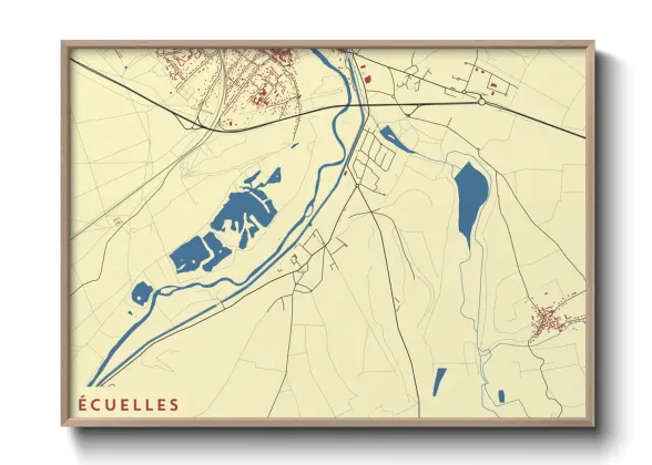 Une affiche de carte sur Écuelles