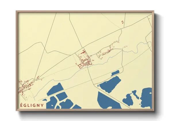 Une affiche de carte sur Égligny