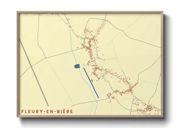 Une affiche de carte sur Fleury-en-Bière