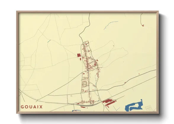 Une affiche de carte sur Gouaix