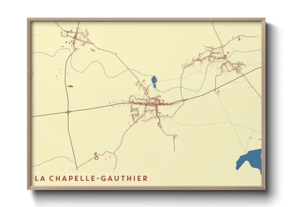 Une affiche de carte sur La Chapelle-Gauthier