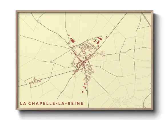 Une affiche de carte sur La Chapelle-la-Reine