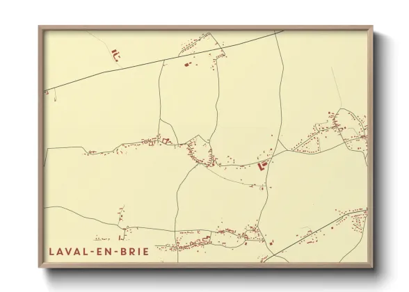 Une affiche de carte sur Laval-en-Brie