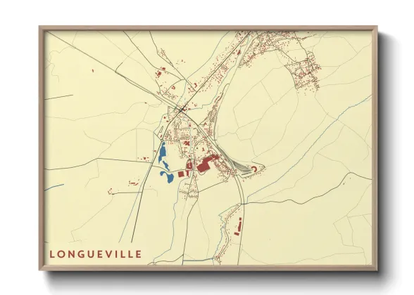 Une affiche de carte sur Longueville
