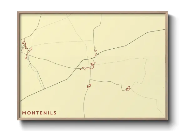 Une affiche de carte sur Montenils