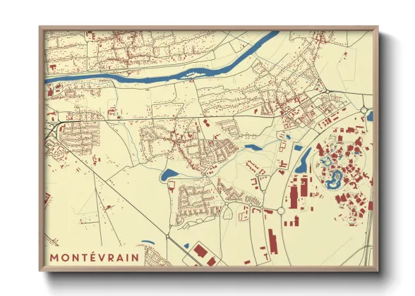 Une affiche de carte sur Montévrain