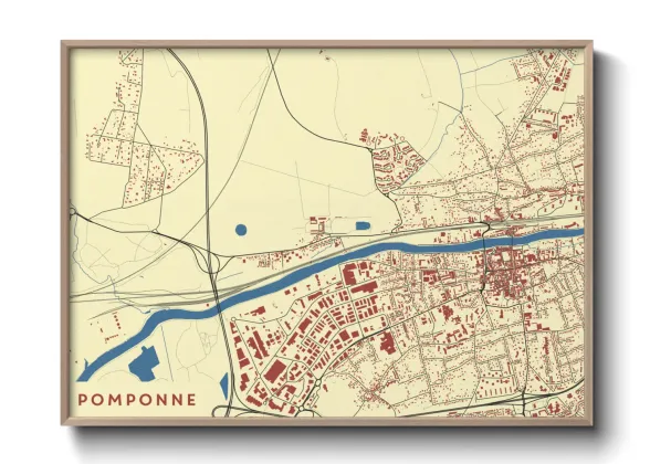Une affiche de carte sur Pomponne