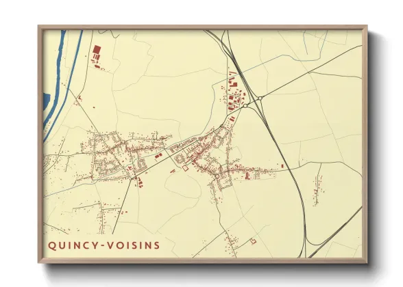 Une affiche de carte sur Quincy-Voisins