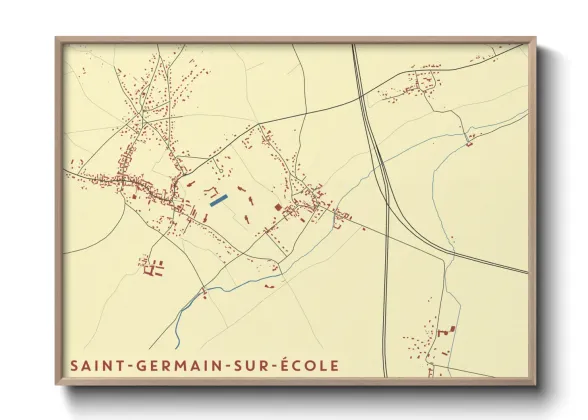 Une affiche de carte sur Saint-Germain-sur-École