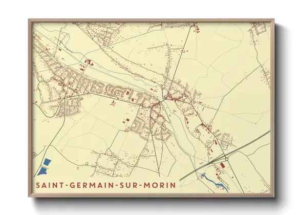 Une affiche de carte sur Saint-Germain-sur-Morin