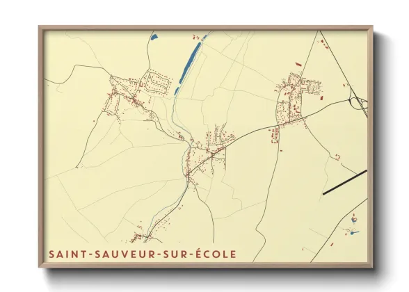 Une affiche de carte sur Saint-Sauveur-sur-École