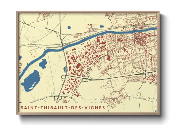 Une affiche de carte sur Saint-Thibault-des-Vignes