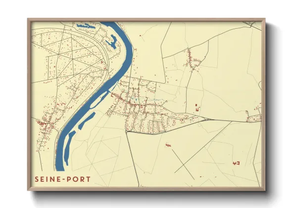 Une affiche de carte sur Seine-Port
