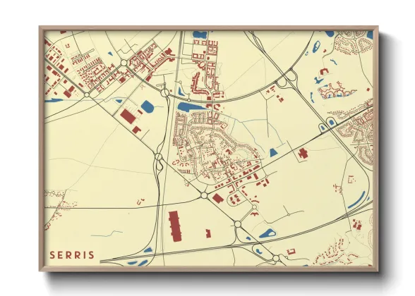 Une affiche de carte sur Serris