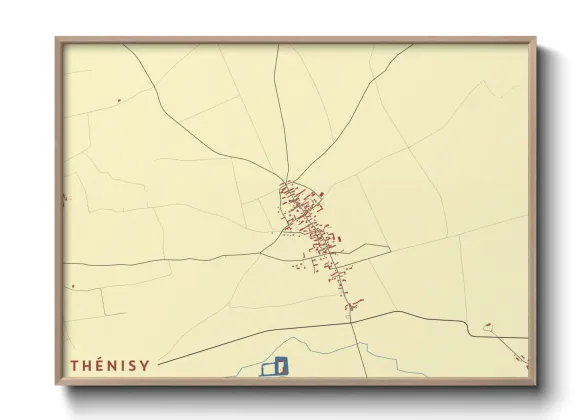 Une affiche de carte sur Thénisy