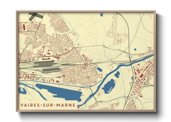 Une affiche de carte sur Vaires-sur-Marne