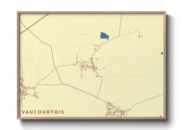 Une affiche de carte sur Vaucourtois