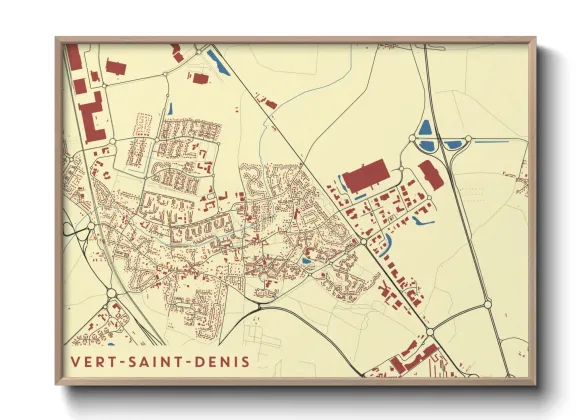 Une affiche de carte sur Vert-Saint-Denis