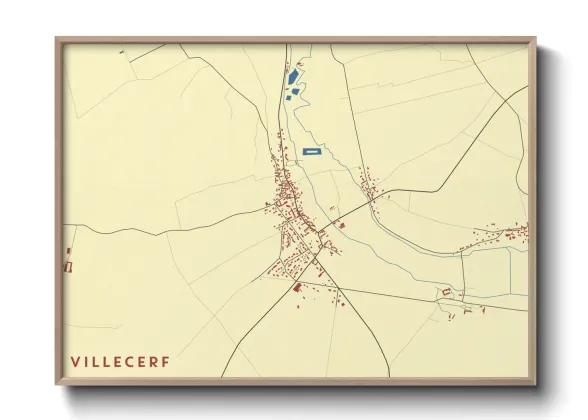 Une affiche de carte sur Villecerf