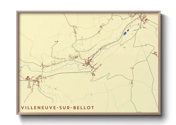 Une affiche de carte sur Villeneuve-sur-Bellot