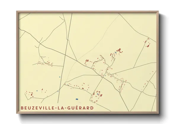 Une affiche de carte sur Beuzeville-la-Guérard