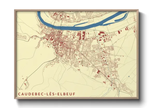 Une affiche de carte sur Caudebec-lès-Elbeuf