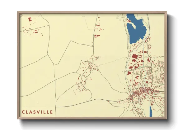 Une affiche de carte sur Clasville