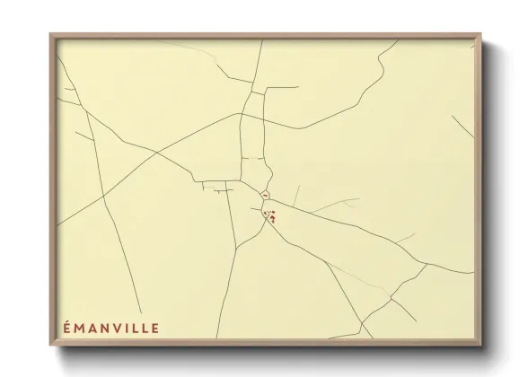 Une affiche de carte sur Émanville