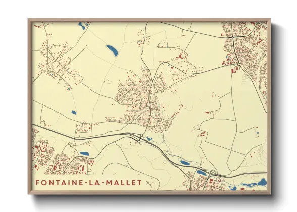 Une affiche de carte sur Fontaine-la-Mallet