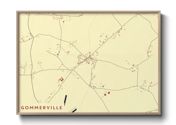 Une affiche de carte sur Gommerville