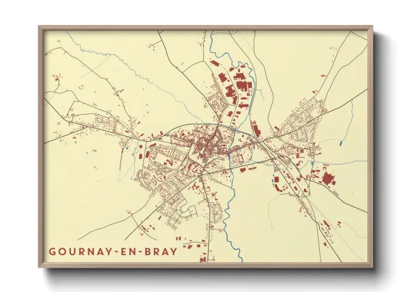 Une affiche de carte sur Gournay-en-Bray