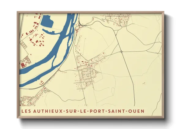 Une affiche de carte sur Les Authieux-sur-le-Port-Saint-Ouen