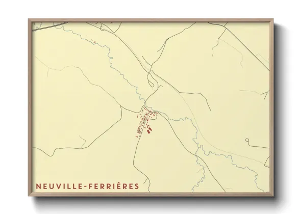 Une affiche de carte sur Neuville-Ferrières