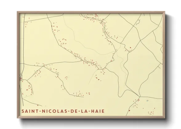 Une affiche de carte sur Saint-Nicolas-de-la-Haie