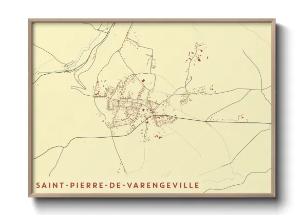 Une affiche de carte sur Saint-Pierre-de-Varengeville