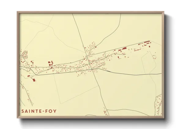 Une affiche de carte sur Sainte-Foy