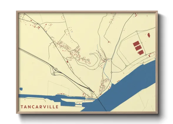 Une affiche de carte sur Tancarville