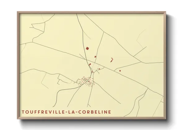 Une affiche de carte sur Touffreville-la-Corbeline