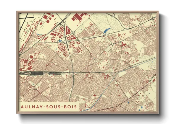 Une affiche de carte sur Aulnay-sous-Bois
