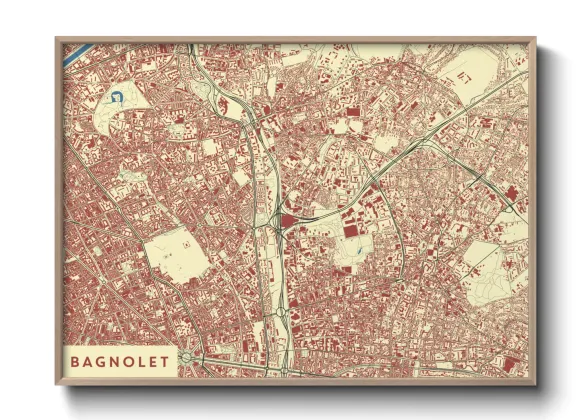 Une affiche de carte sur Bagnolet