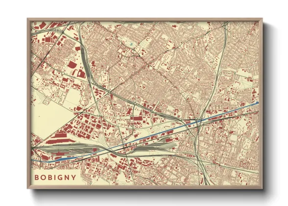 Une affiche de carte sur Bobigny