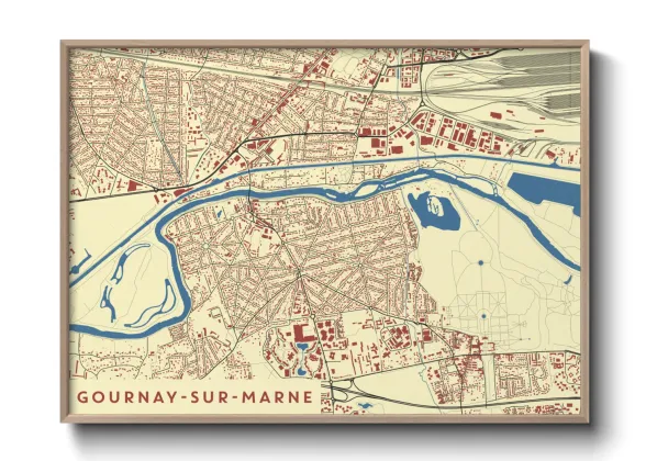 Une affiche de carte sur Gournay-sur-Marne