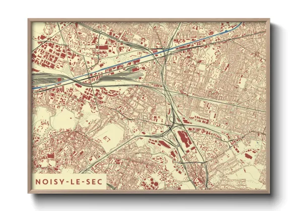 Une affiche de carte sur Noisy-le-Sec