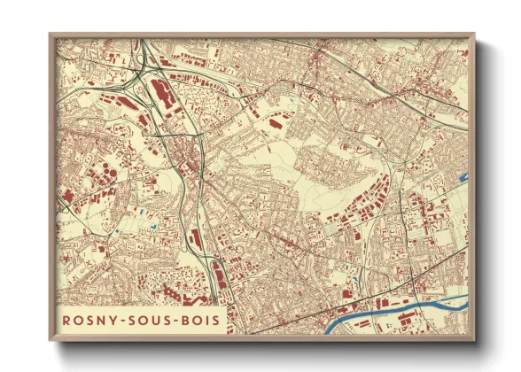 Une affiche de carte sur Rosny-sous-Bois
