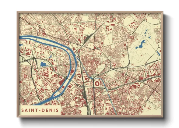 Une affiche de carte sur Saint-Denis