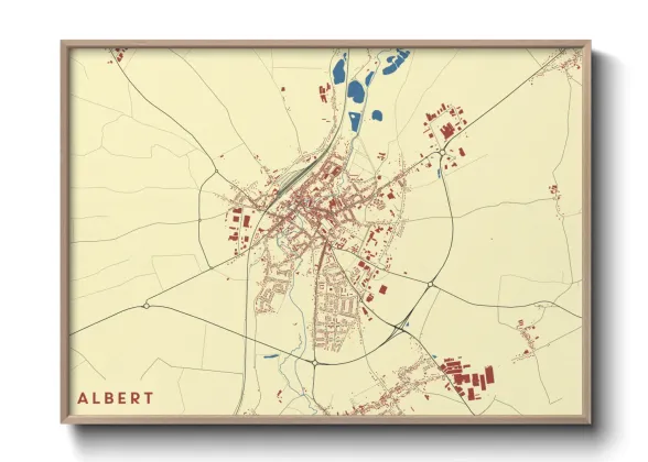 Une affiche de carte sur Albert