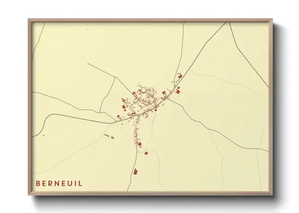Une affiche de carte sur Berneuil