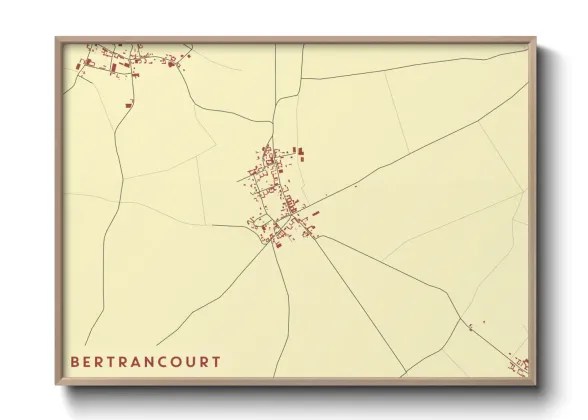 Une affiche de carte sur Bertrancourt