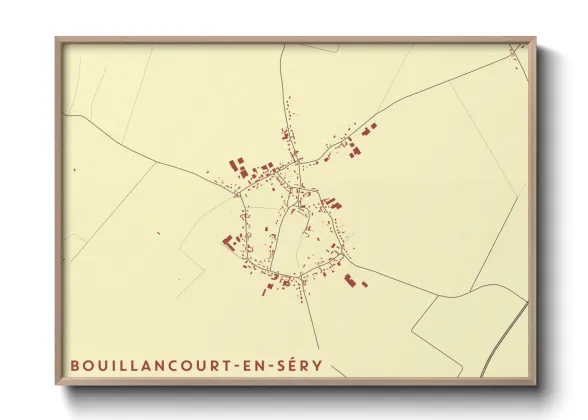 Une affiche de carte sur Bouillancourt-en-Séry