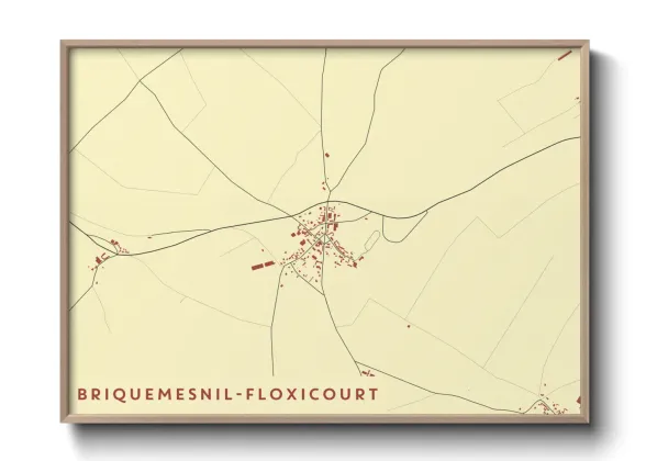 Une affiche de carte sur Briquemesnil-Floxicourt